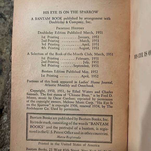 Rare Vibtage His Eye on the Sparrow book Ethel Waters autobiography 1951 - Picture 7 of 8